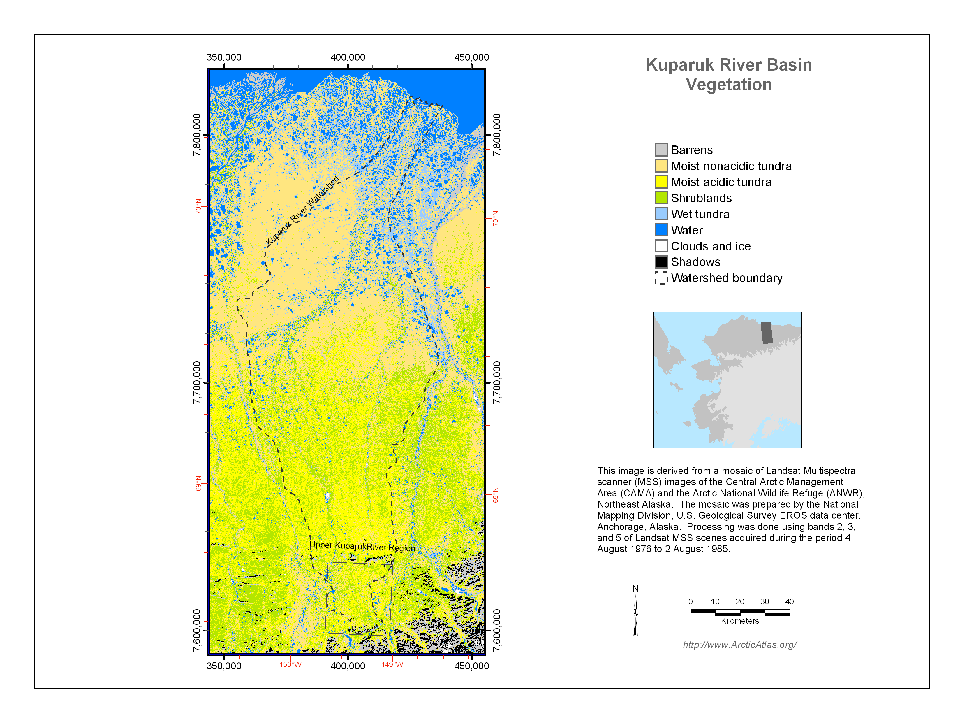Kuparuk River Basin Vegetation Map (Muller et al. 1998) - Map Image ...
